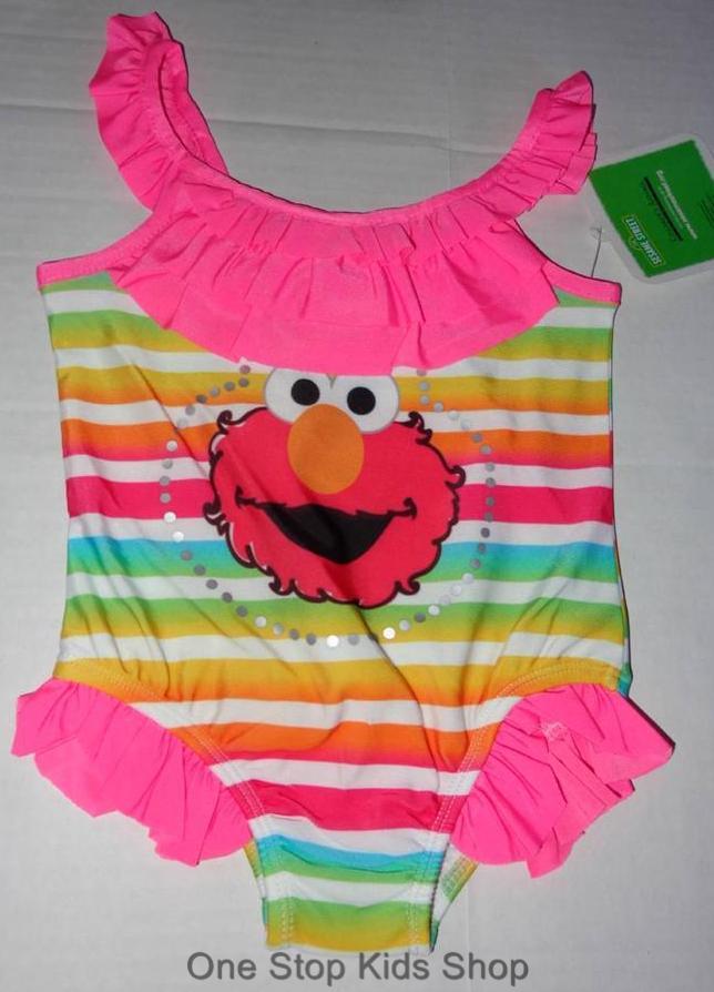 ELMO Toddler Girls 2T 3T 4T Bathing SWIMSUIT Swim Suit Sesame Street | eBay