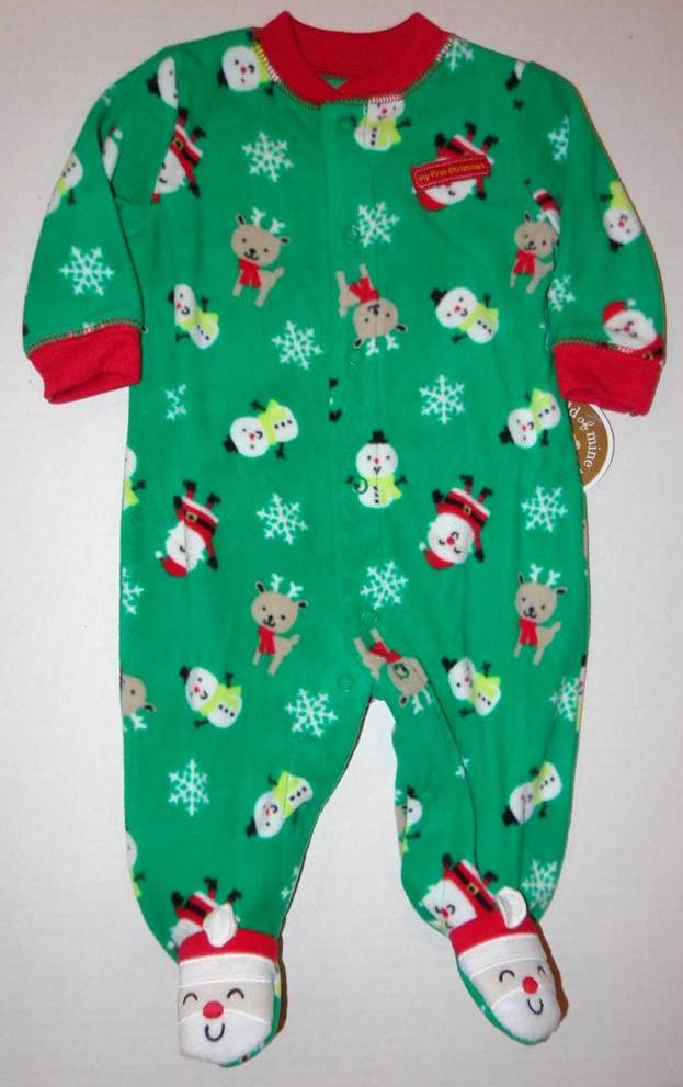 MY FIRST CHRISTMAS Infant Baby Boys 0 3 Month Footed Pajamas Blanket ...