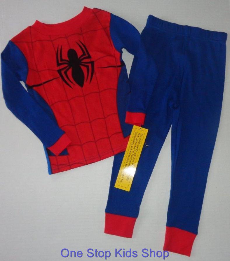 SPIDERMAN Boys 4 6 8 10 Pjs Set PAJAMAS Shirt Pants Marvel Super Hero ...