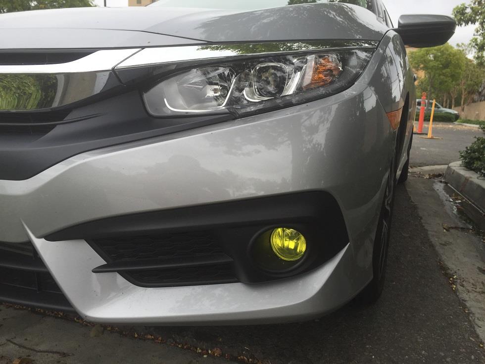 PreCut Vinyl Tint YELLOW Overlays for 2016 2017 Civic Fog ...