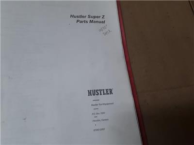 Hustler Super Z Printed Parts & Owner's Manual Folder Zero Turn