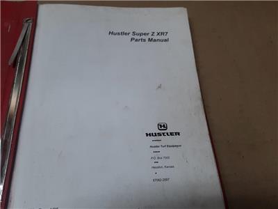 Hustler XR7 Super Z Parts Manual Printed in Folder Physical Manual