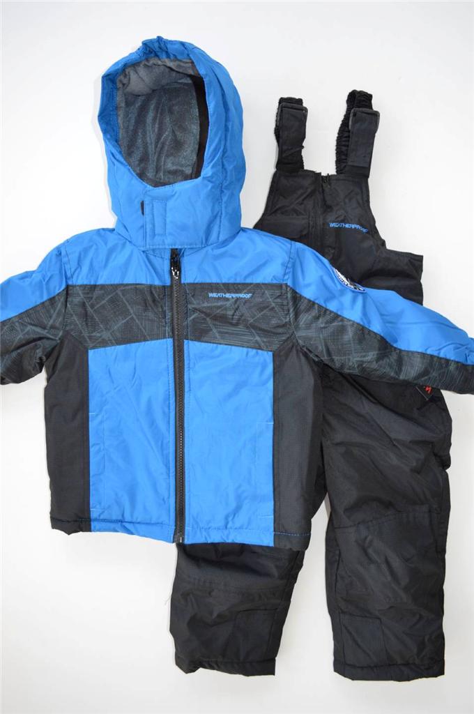 NWT Boys 2T 3T 4T Weatherproof 2-piece Snowsuit Jacket Fleece bib pants ...