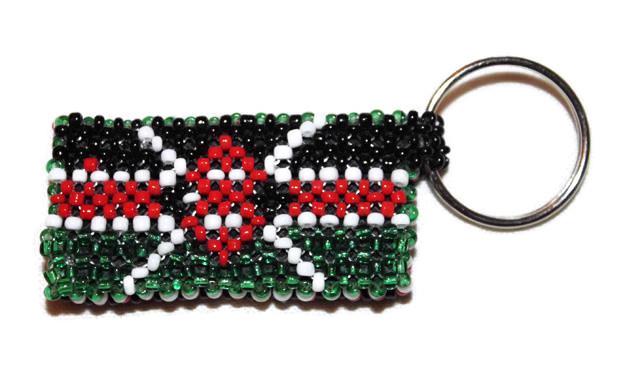 Germany Flag National Colours Quality Leather and Chrome Keyring