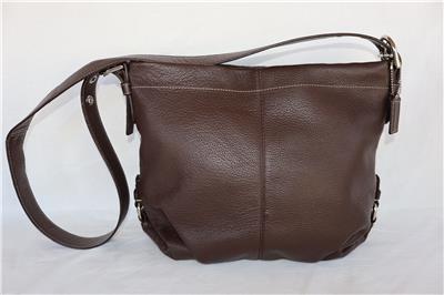 Coach ボディバッグ ブラウン COACH Brown Pebble Leather Duffle Convertible Crossbody Shoulder