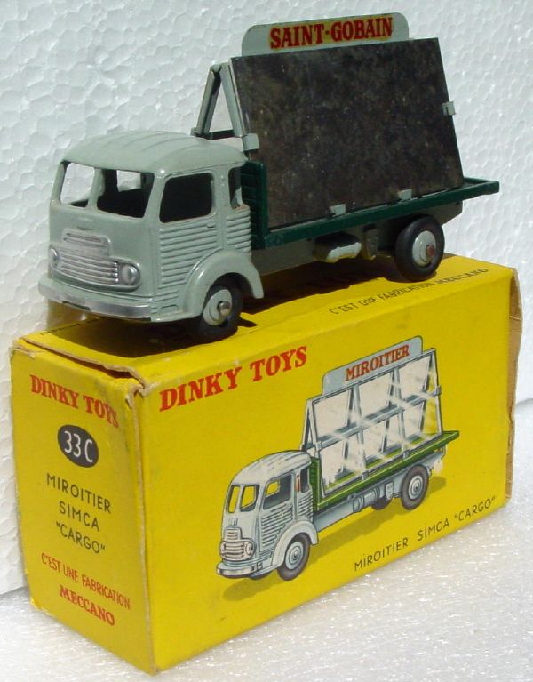 Dinky 33 C - Simca Cargo Glass Truck Grey dirty glass C8.5 box
