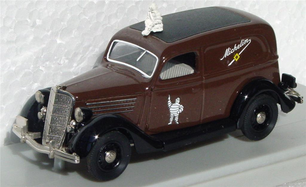 White Metal 43 - REXTOY 45 1935 Ford Brown Michelin with Bib!