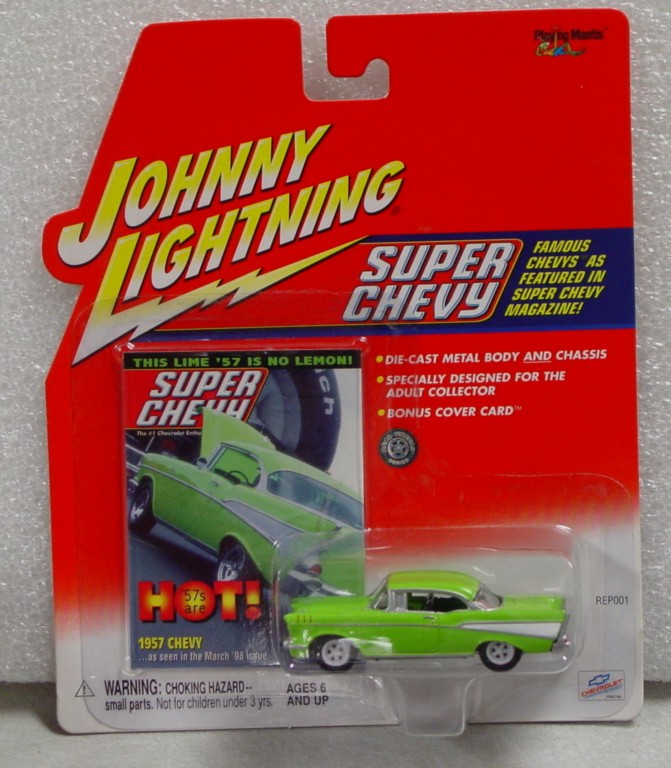 White Lightning - White Lightning Super Chevy 57 Chevy Lt Green white rims