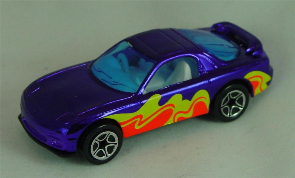 Pre-production 08 J 23 - Mazda RX7 purp-Chrome blue window made in Thailand yellow and sal label