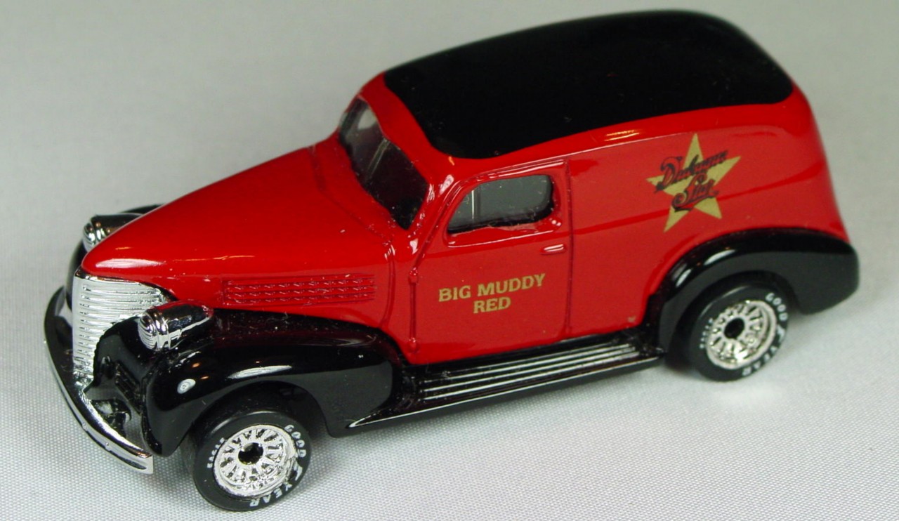 Pre-production 58 H 89 - 39 Chevy Sed Deliv Red and Black Dubuque hand-riv made in China
