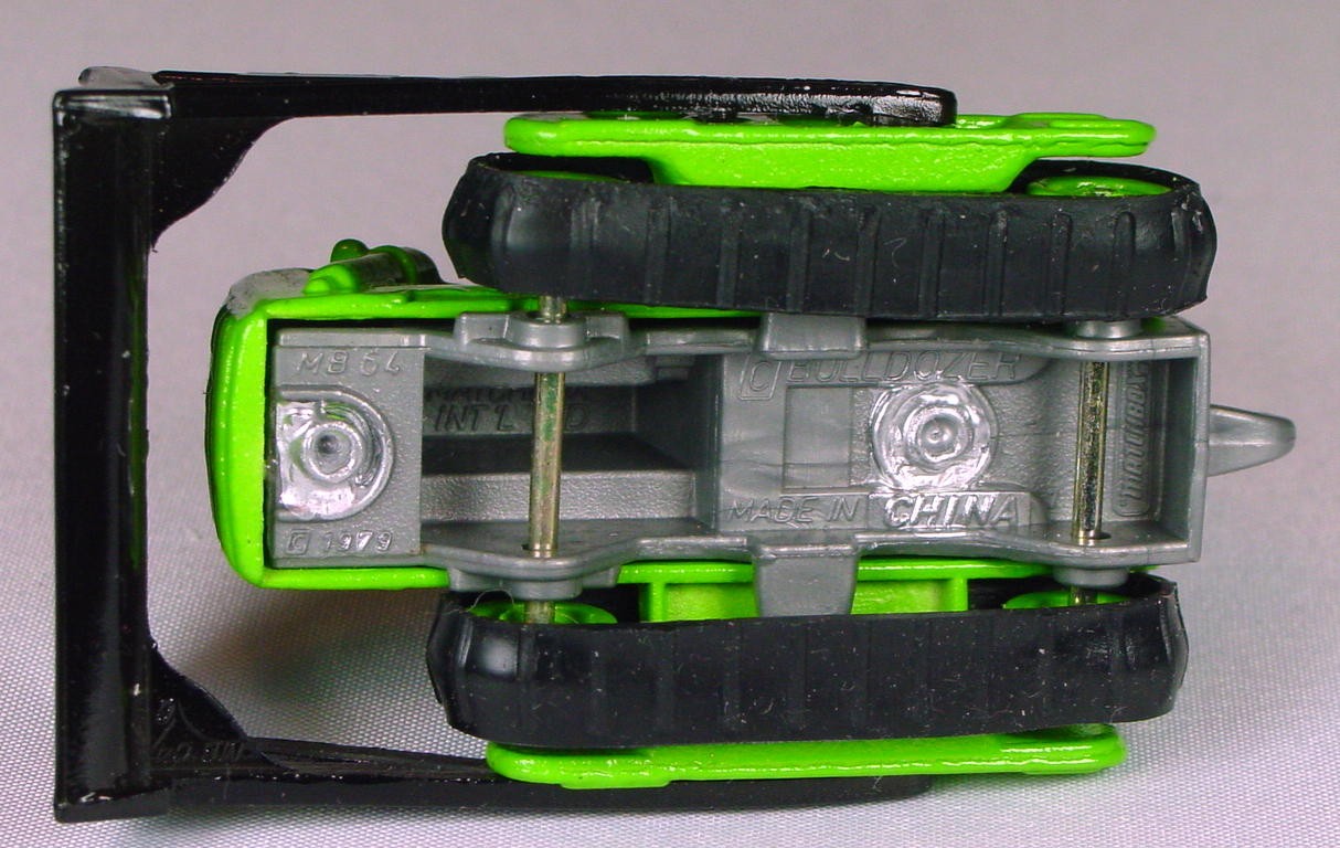 Pre-production 64 D - Dozer flourescent Lime black painted blade grey base rivet gluCHI