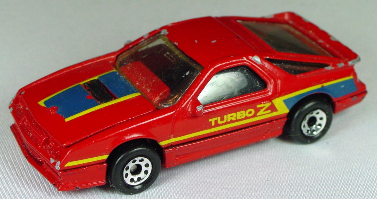 Pre-production 28 E 13 - Dodge Daytona Red yellow and blue turbo Z label 8-dot