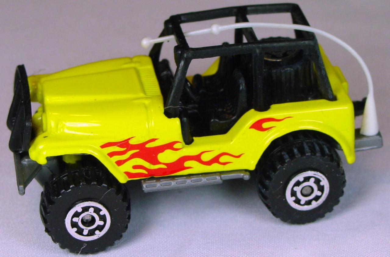 Pre-production 37 F 17 - 4x4 Jeep Yellow dark grey plastic base flames black intLAB made in China