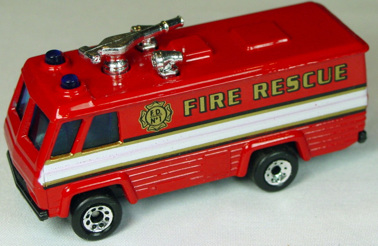 Pre-production 54 F 21 - Command Veh Red black plastic base Fire Rescue made in Thailand