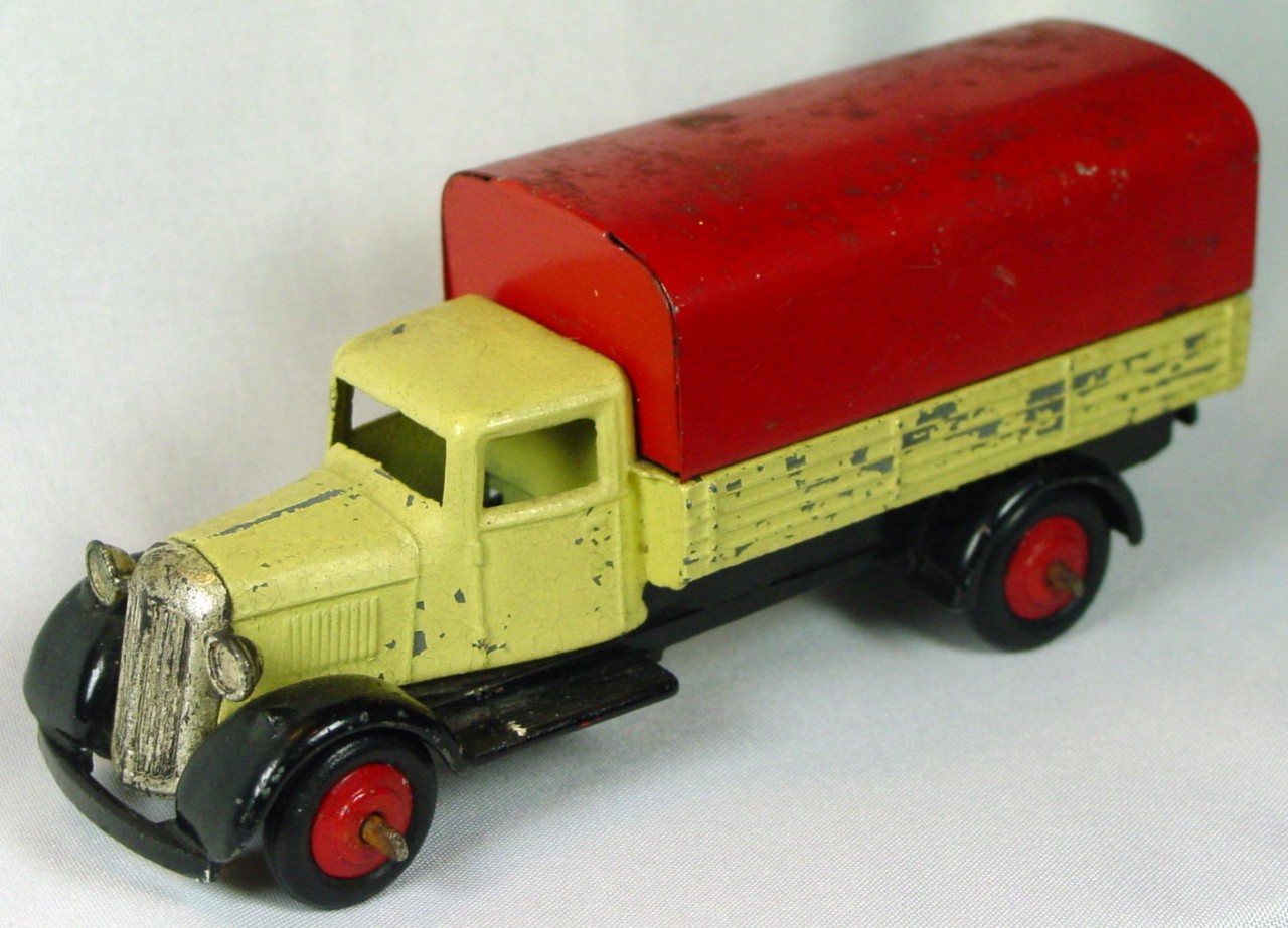 Dinky 25 B - Covered Wagon Cream/dark brown and red