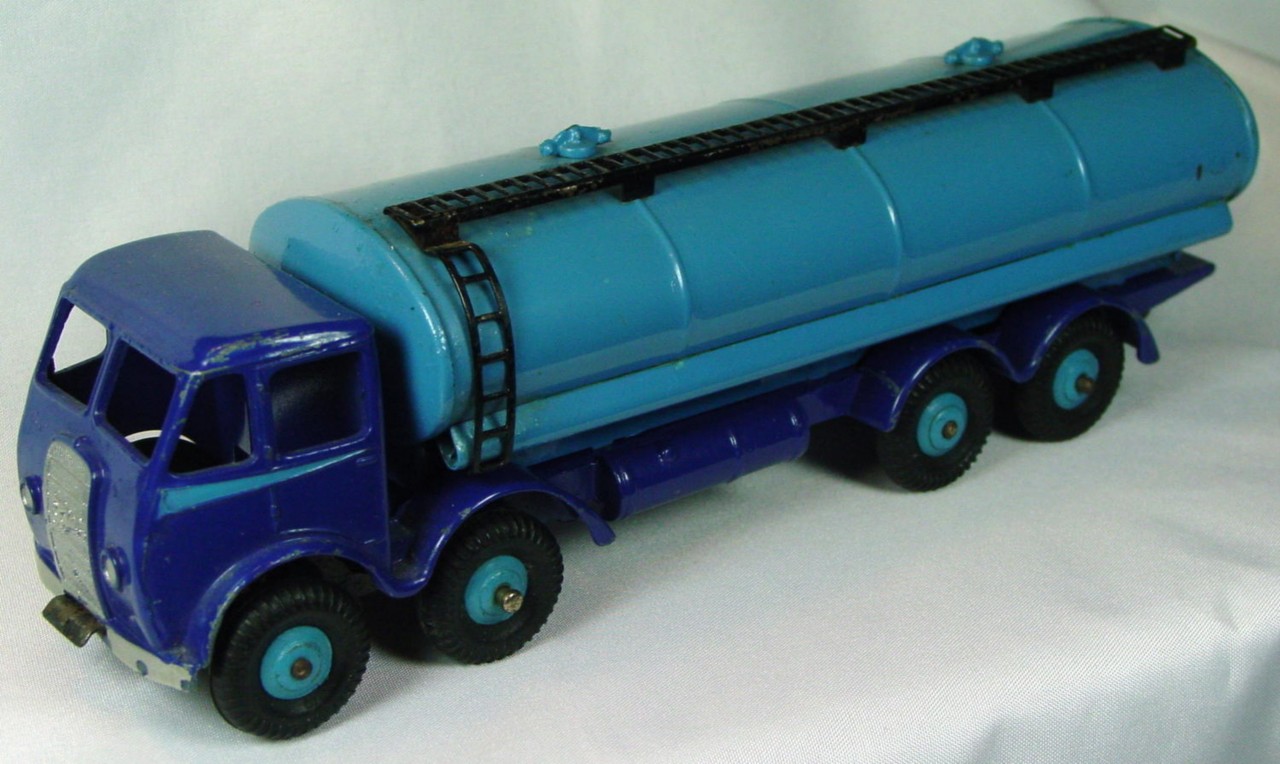 Dinky 504 - Foden Tanker dark Blue and light Blue black plastic tires blue hubs