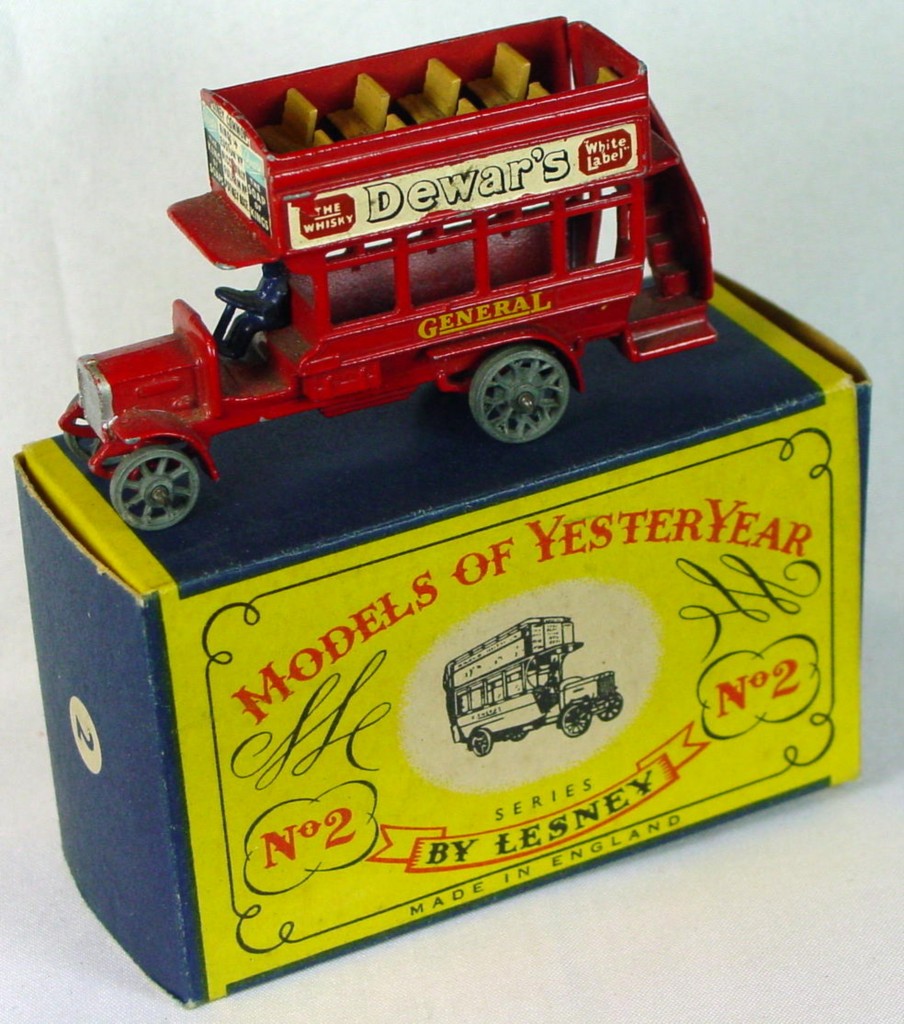 Models of YesterYears 02 A 3 - Bus black driver metal wheels crimped axles silver rad shl unp ceil MILL7 C9+ B
