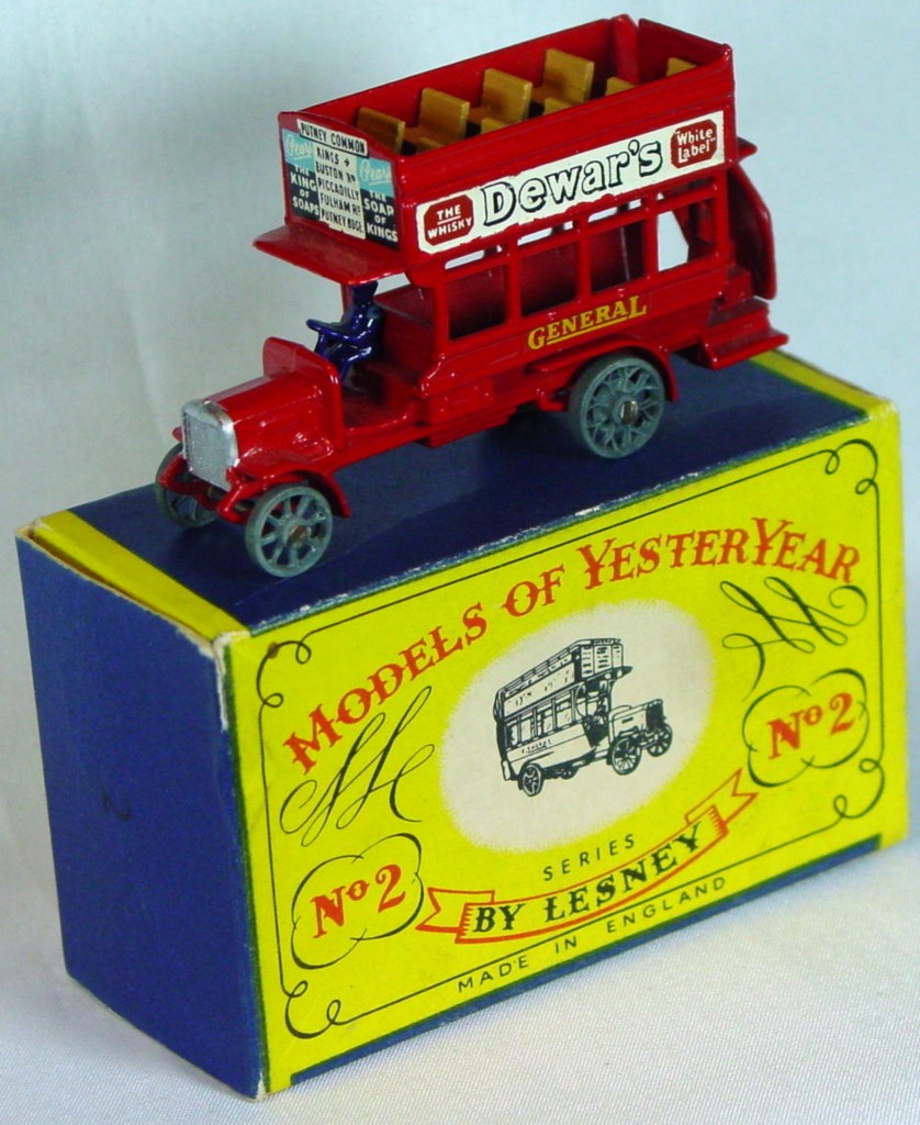 Models of YesterYears 02 A 2 - B Type Bus 4 OVER 4 WINDOWS blue driver C9- A MILL2