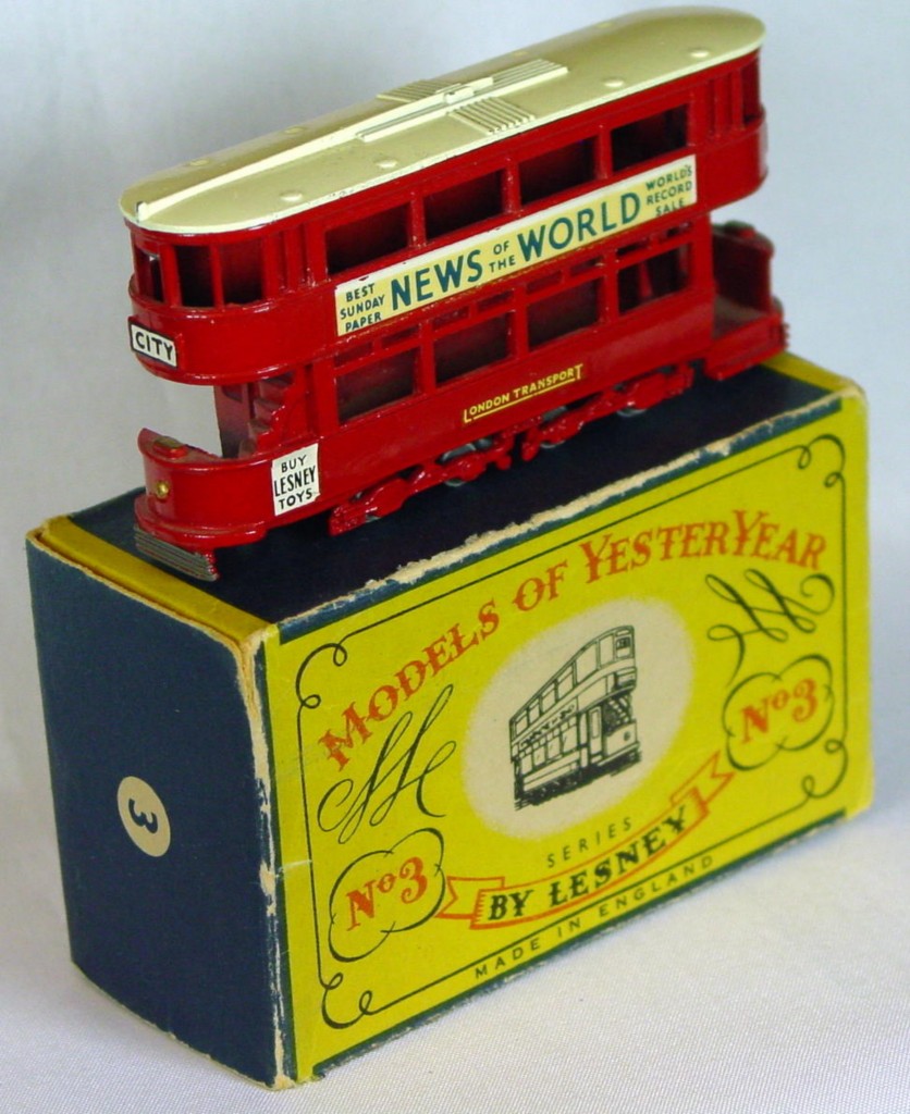 Models of YesterYears 03 A 2 - MW cream roof gold lts opendeck 2 chips C8.5 B MILL10