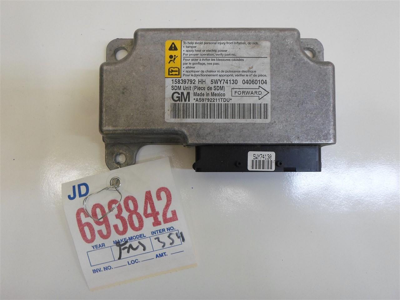 SRS CONTROL MODULE CHEVROLET HHR 2006 15839792 OEM eBay