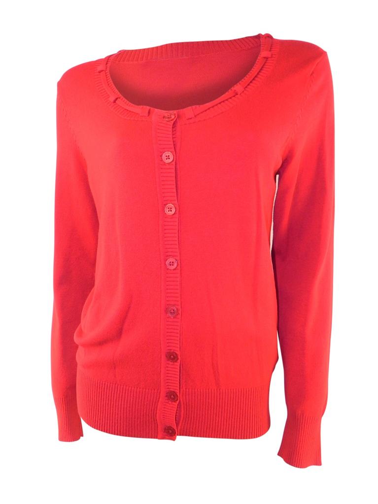 BHS PETITE FINE KNIT SCOOP NECK CARDIGAN LONG SLEEVED RED, STONE OR GREY
