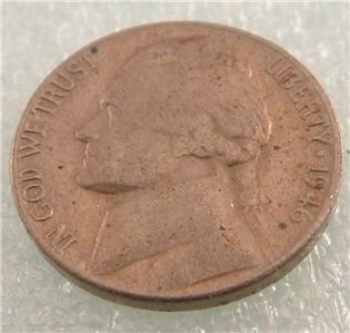 1946 nickel jefferson 5 five cent coin