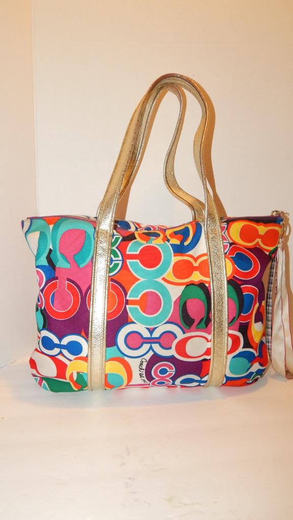 バッグ Coach Poppy Signature Tote Bag Colorful Coach Graffiti Tote Bag POPPY Signature Glam Handbag Style