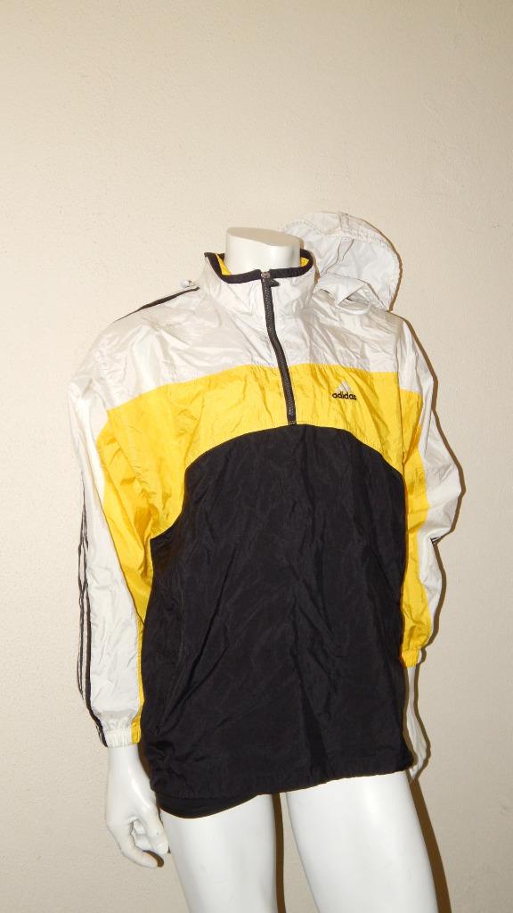 adidas yellow and white windbreaker jacket