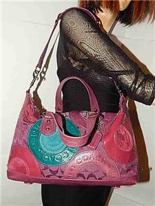 Coach Ashley Pieced Patchwork Satchel w Strap Shoulder Bag