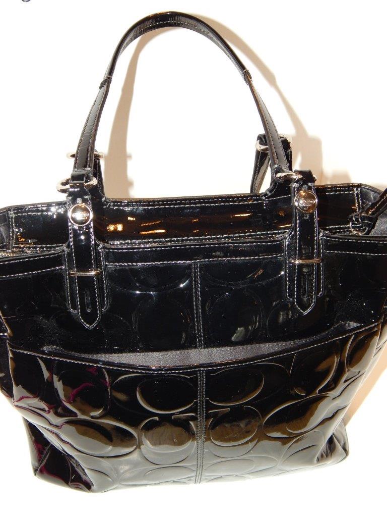 coach black patent leather purse