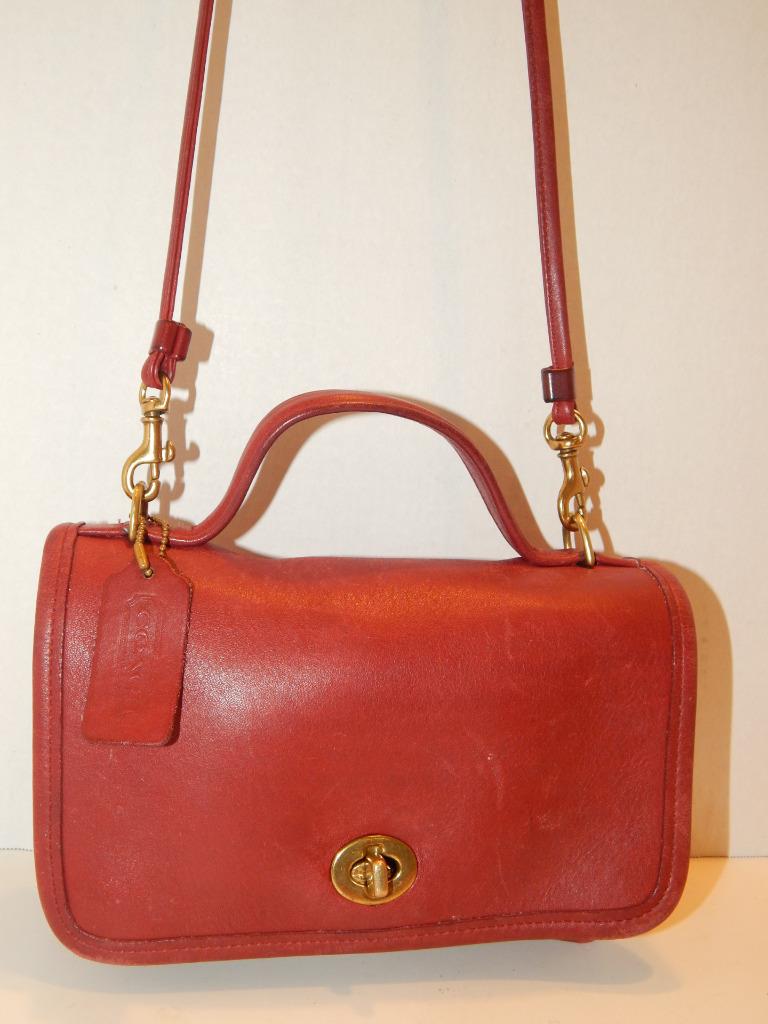 COACH 9924 *Casino* RED Leather Satchel Handbag & Crossbody Strap USA ...