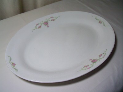 Antique Vintagel Stinthal China Crooksville LARGE Platter Pink Rose ...