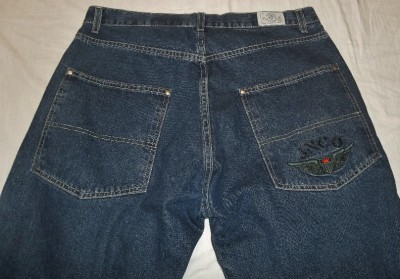 jnco jeans juggalos icp denim army blue jeans baggy wings medal