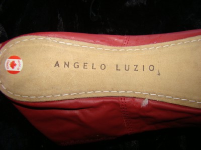 womens red leather ballet slippers size 11 1 2 m by angelo luzio
