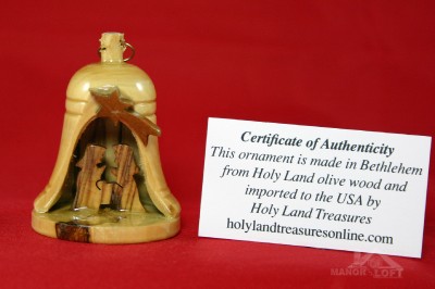 bethlehem holy land olive wood bell nativity ornament ebay
