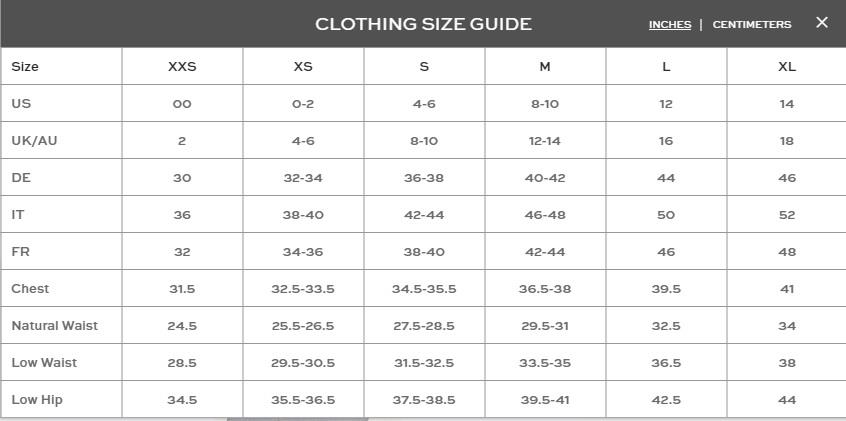 Tory Burch Belt Size Chart