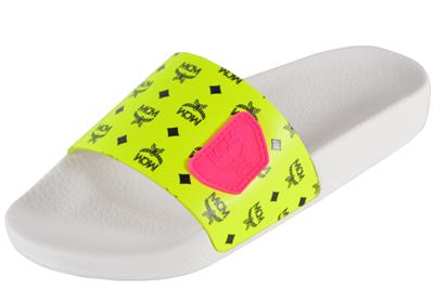 Mcm neon pink slides Clearance