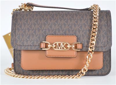 New Michael Kors $298 HEATHER Signature Logo Large Crossbody