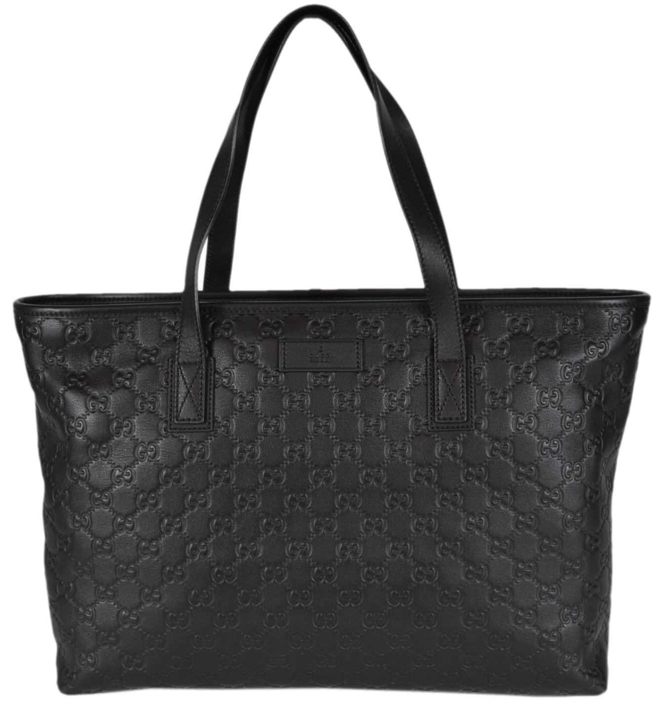 NEW Gucci 211137 Brown Leather GG Guccissima Zip Top Handbag Purse Tote ...