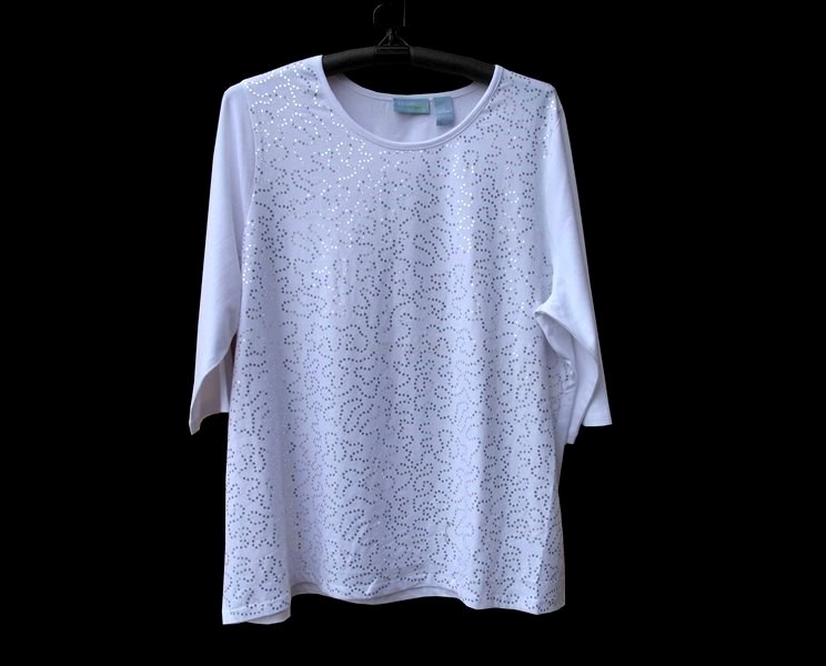 white sequin plus size top