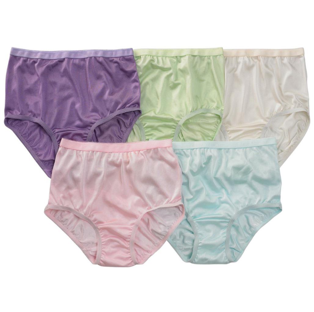 10 Pack - Comfort Choice Women Plus Size Silky Nylon Full Brief Panties ...