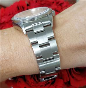 ROLEX AIR-KING SS WATCH 34MM CUSTOM DIAL SMOOTH BEZEL OYSTER