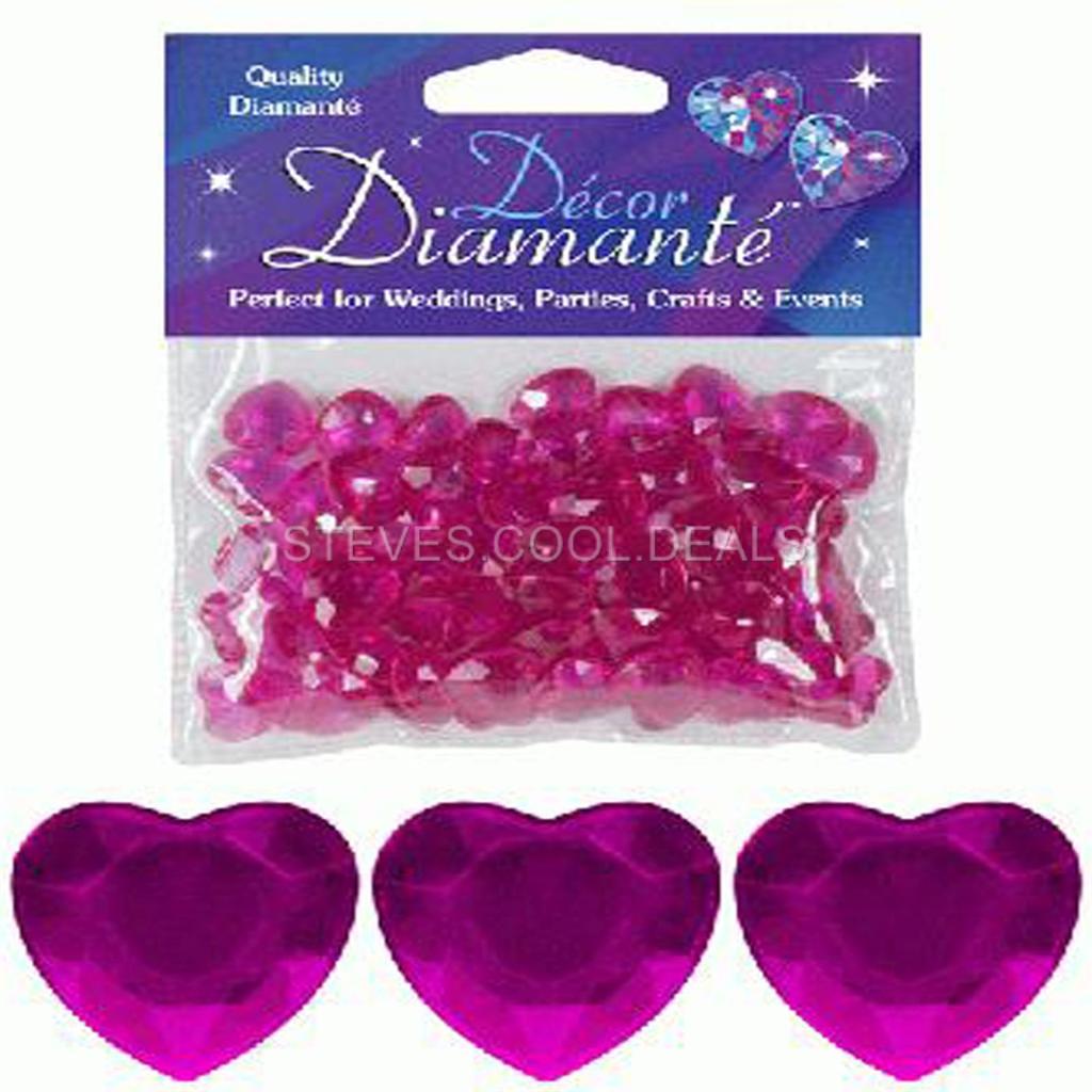 12mm Hearts Diamantes Wedding Hearts Confetti Table Scatter Decorations 
