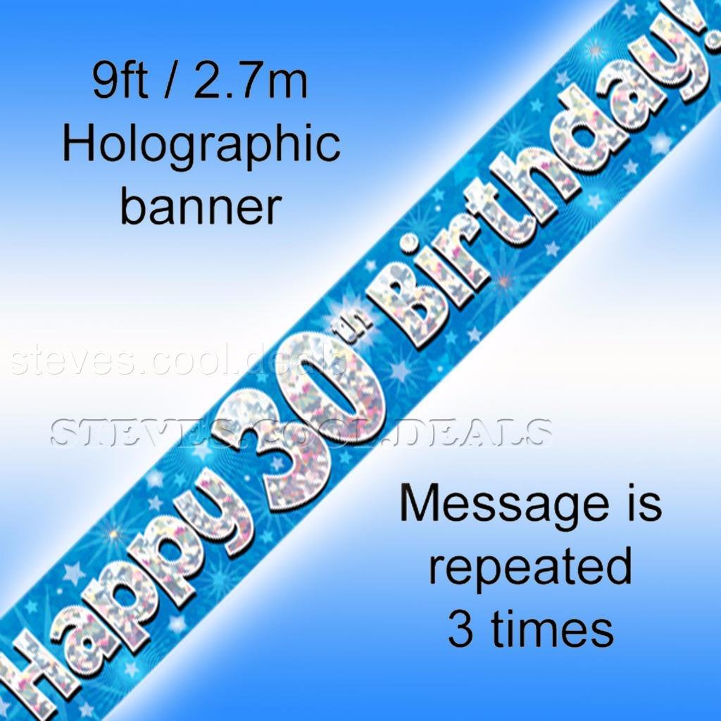 2.7m will split into 3 50th  Birthday Banner 50th Birthday Party Blue Foil