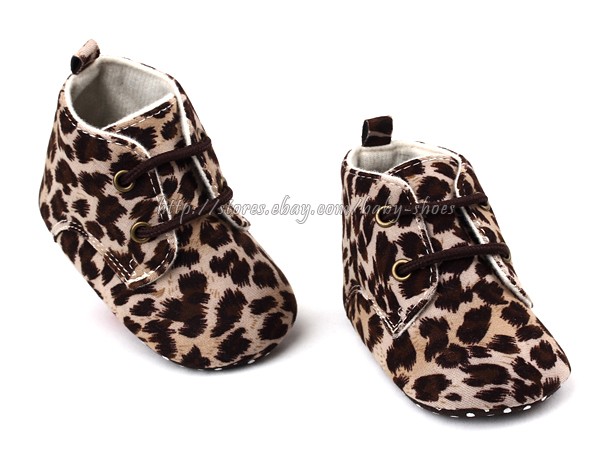 Baby Girl Leopard Soft Sole Crib Shoes Size Newborn to 18 Months | eBay