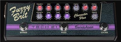 Tech 21 Fuzzy Brit Sansamp Character Plus Electric Guitar Preamp Pedal