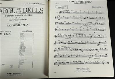 Carol Of The Bells Ukrainian Christmas Sheet Music Score by Shari Lewis