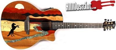 Luna Vista Stallion Tropical Woods Gloss Natural Acoustic Electric Guitar