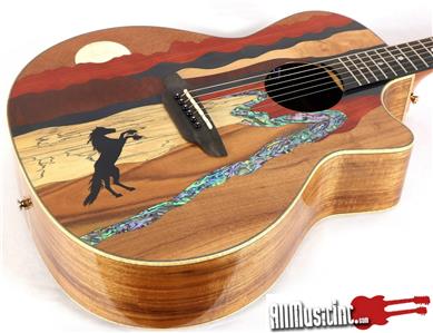 Luna Vista Stallion Tropical Woods Gloss Natural Acoustic Electric Guitar