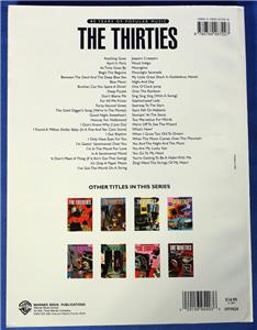 Warner Brothers The Thirties 80 Years Piano Vocal Guitar Sheet Music Book